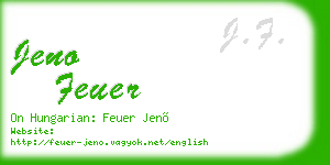 jeno feuer business card